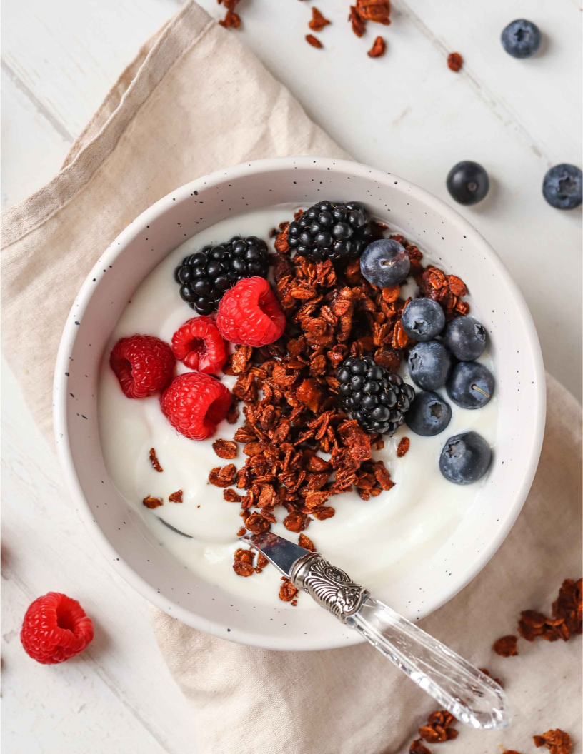 Homestead Yogurt Bowl With Cinnamon Granola - Once Upon A Homestead Recipes