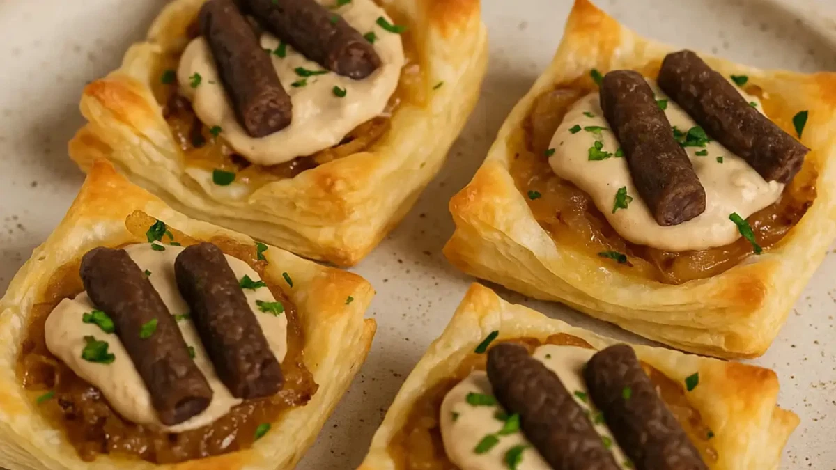 Droewors and Caramelised Onion Tartlets