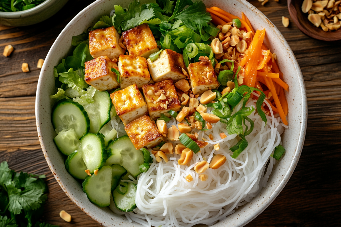 Bún Chay - Asiatischer Nudelsalat mit Frischekick – Plant-Based Pandas