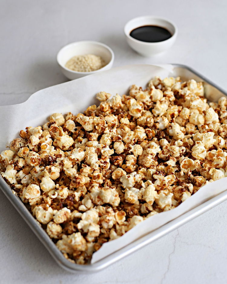 Image of Pop ⅓ cup of mushroom popcorn kernels in a microwave...