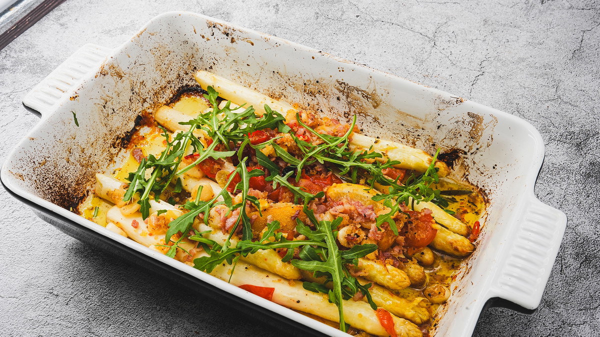 Weißer Spargel aus dem Ofen "Italian Style"