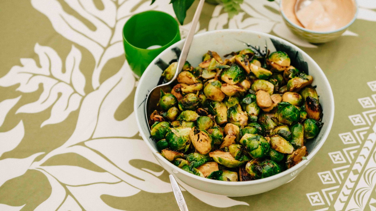 Pan Roasted Brussels Sprouts with Bacon