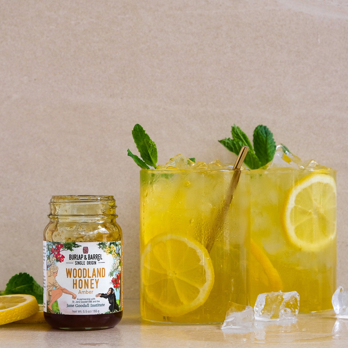 Honey, Saffron, Mint Iced Tea