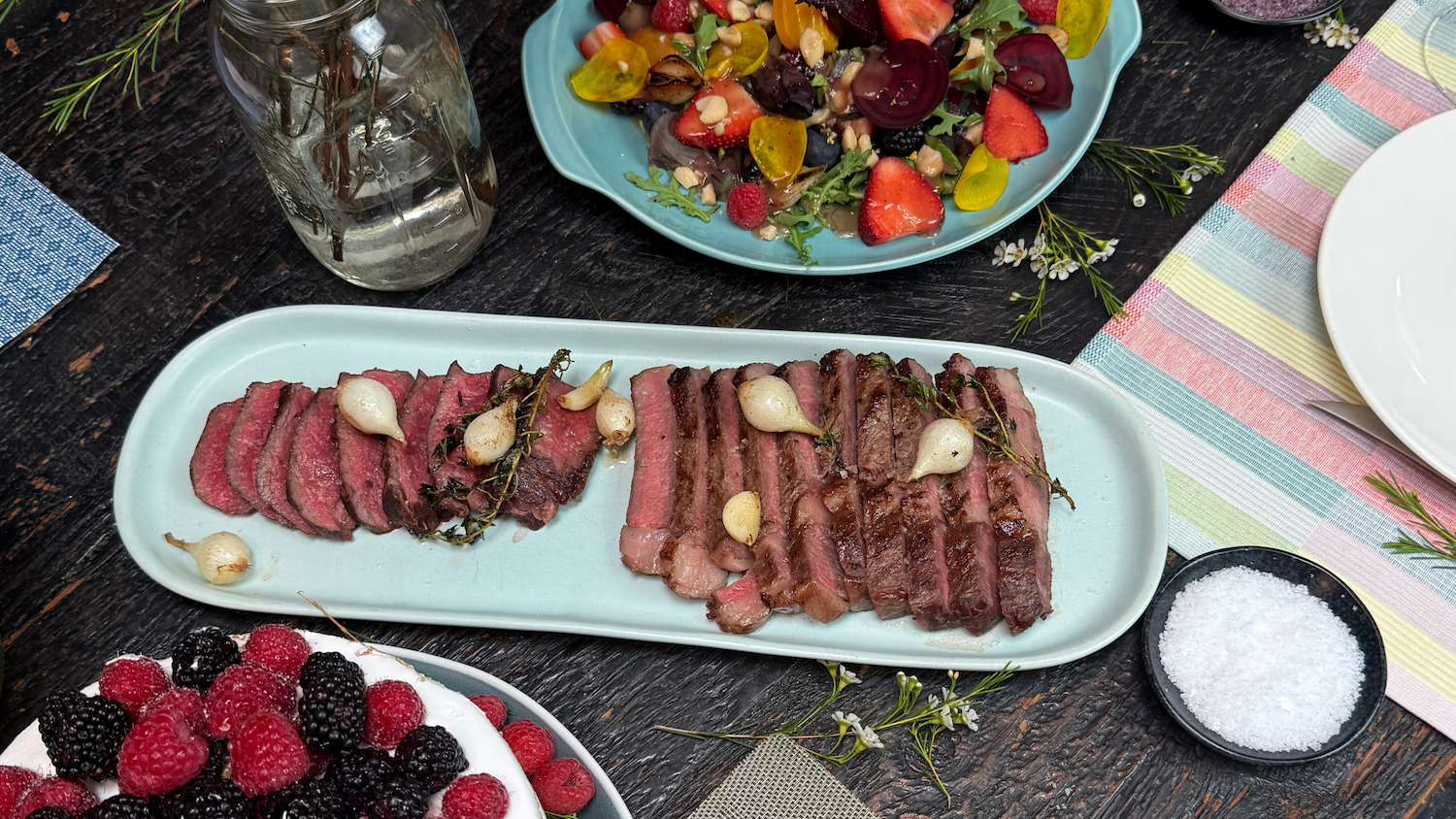 Image of Two Step Perfect Filet Mignon with Fresh Berry & Beet Salad
