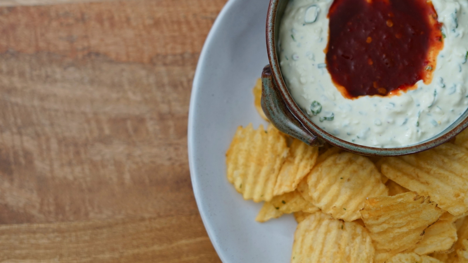 Image of Sour cream and chive dip with sweet chilli jam