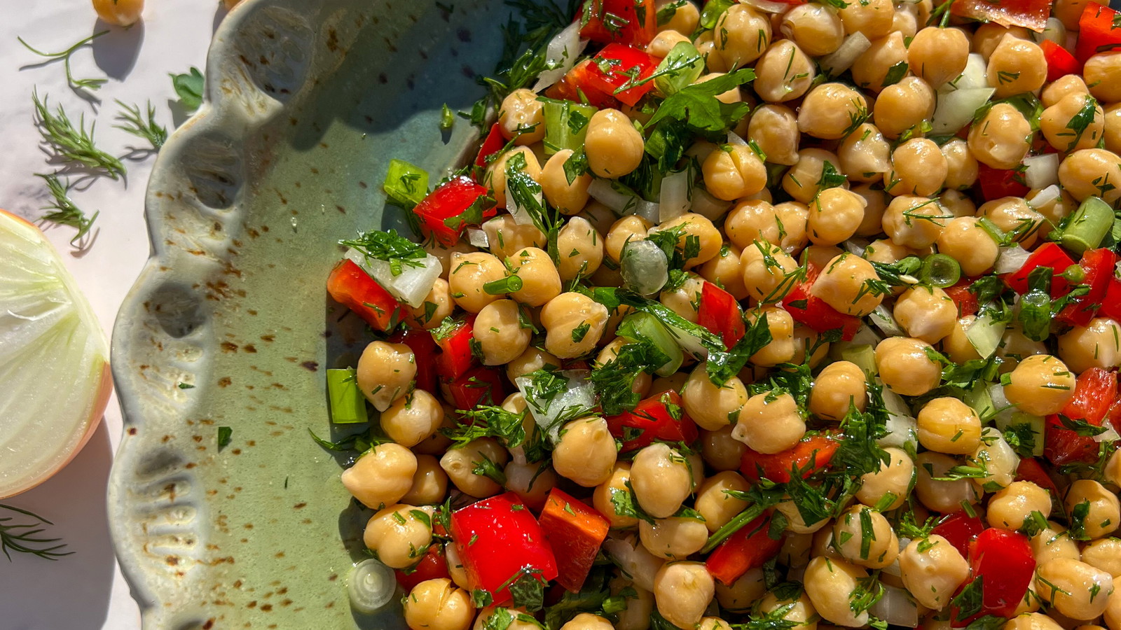 Image of Herby Chickpea Salad with Lemon and EVOO Dressing