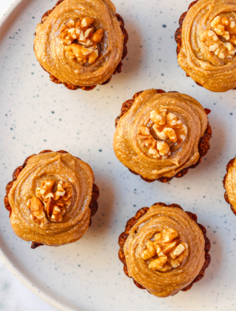 Carrot Cake Muffins with Maple Cream Cheese Frosting - Once Upon A Homestead Recipes