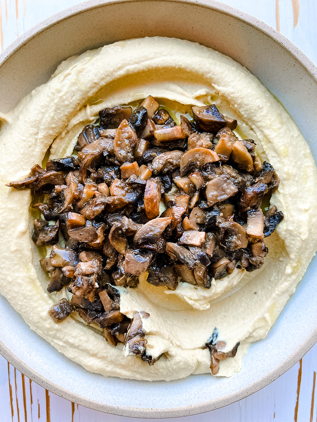 Classic Hummus with Sautéed Mushrooms