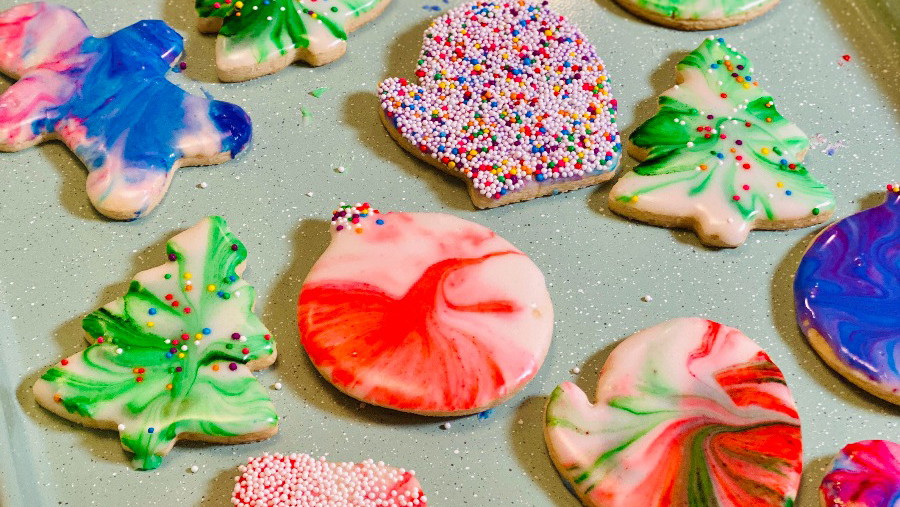 Marbled Sugar Christmas Cookies