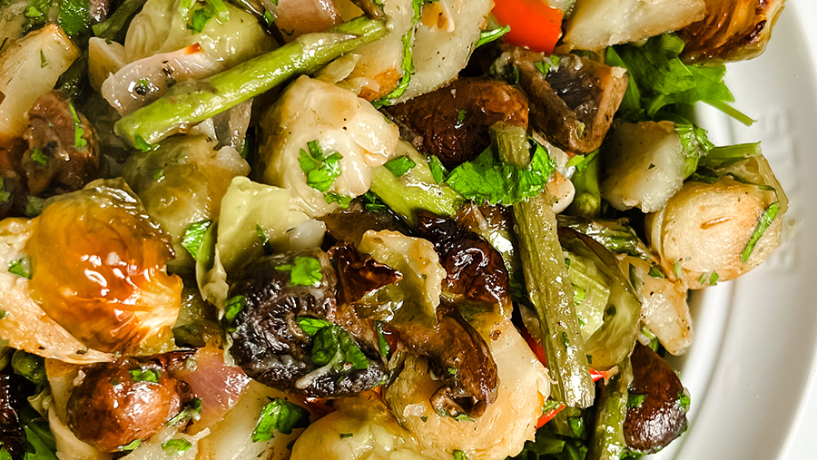 Roasted Veggies Sheet Pan Salad
