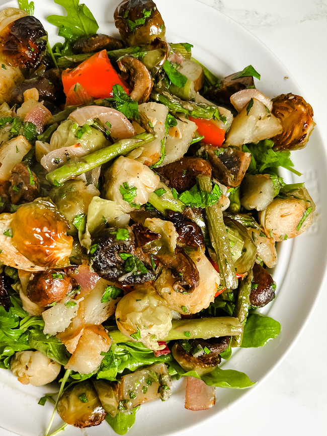 Roasted Veggies Sheet Pan Salad