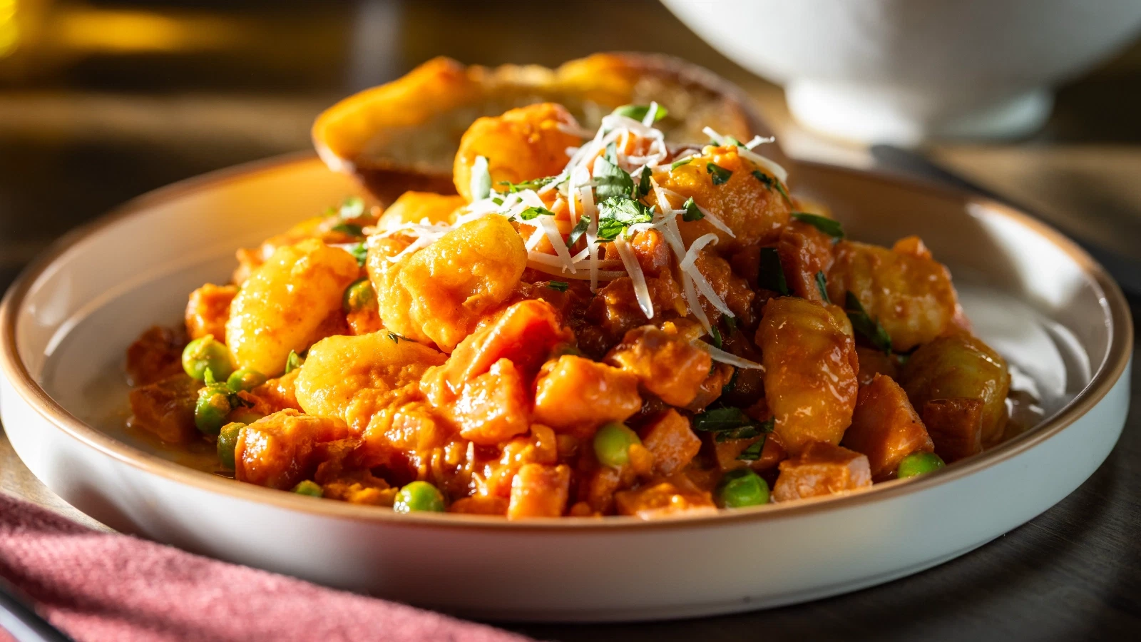 Gnocchi with Ham, Peas, and Rao’s Creamy Marinara with Mascarpone