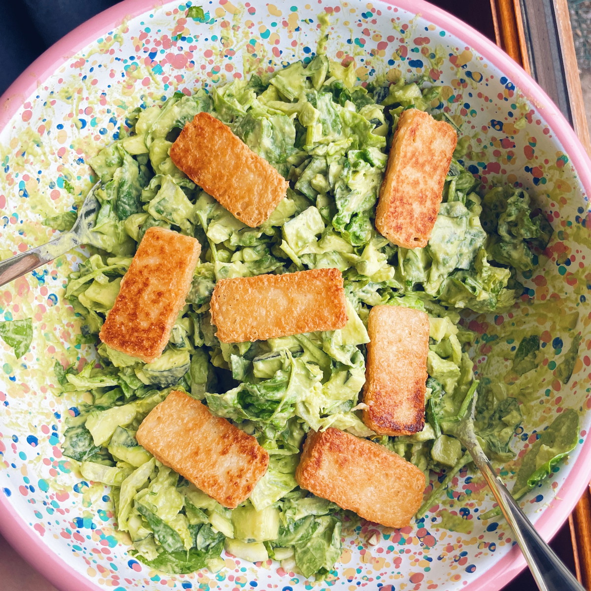 Green Goddess Mozzalloumi Salad