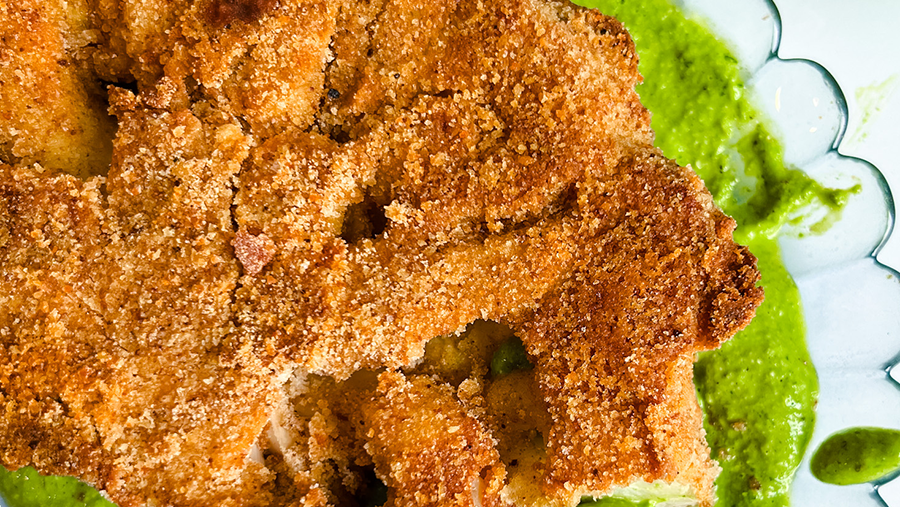 Crispy Cauliflower with Green Goddess Pesto
