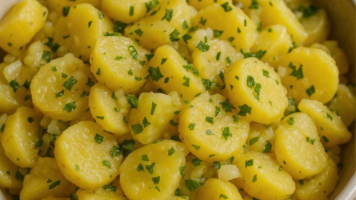 Image of Authentic Warm German Potato Salad Bavarian-Style Side Dish