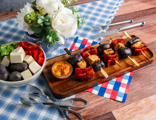 Image of Grilled Red, White and Blue Skewers