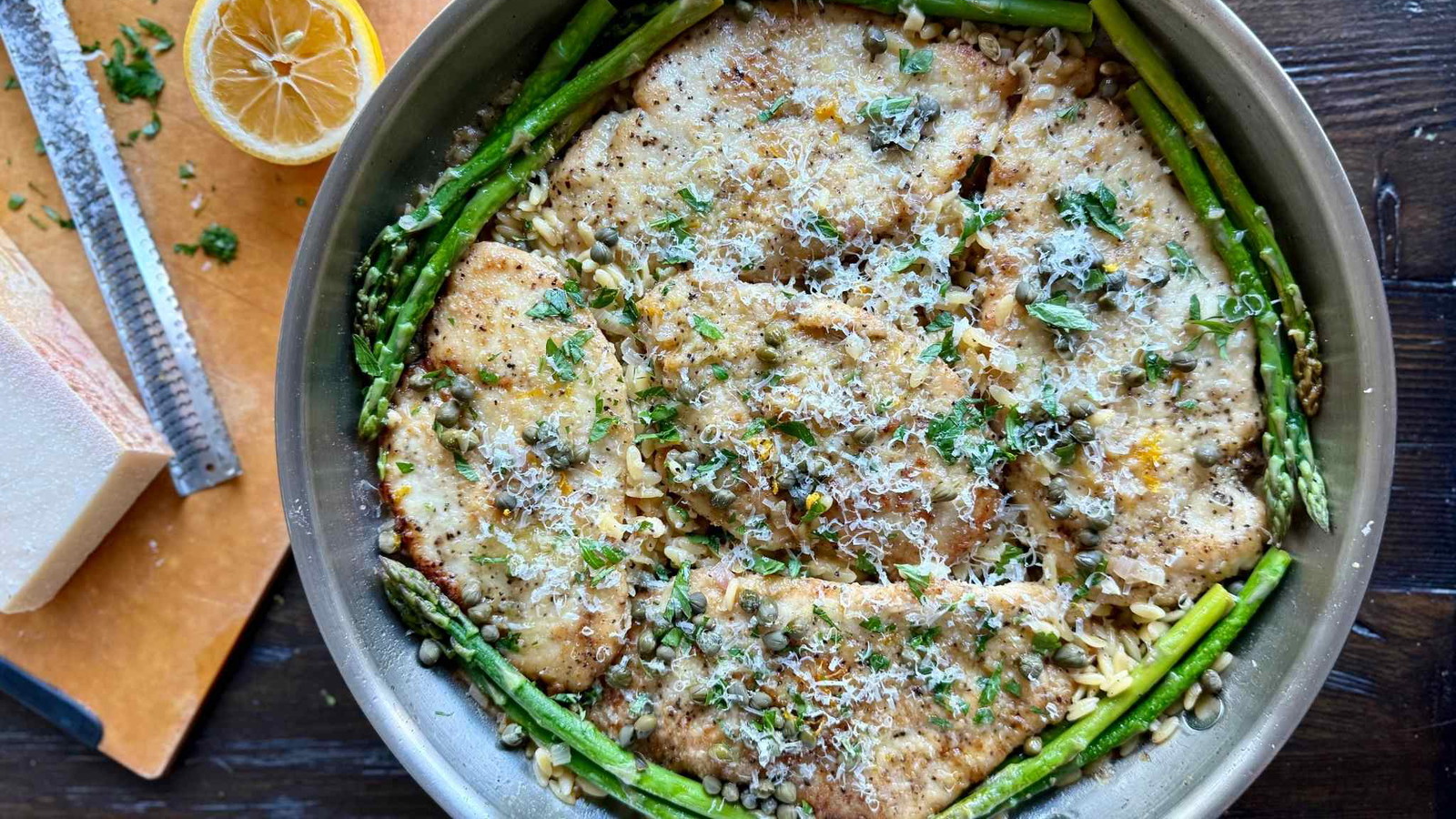 Image of Chicken Plccata with Asparagus & Orzo