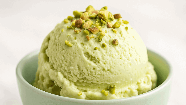 Image of Pistachio Ice Cream with Whitakers Chocolate Drizzle