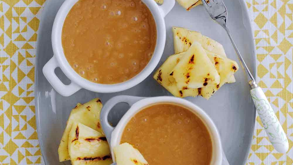 Salted Caramel Fondue & Grilled Pineapple
