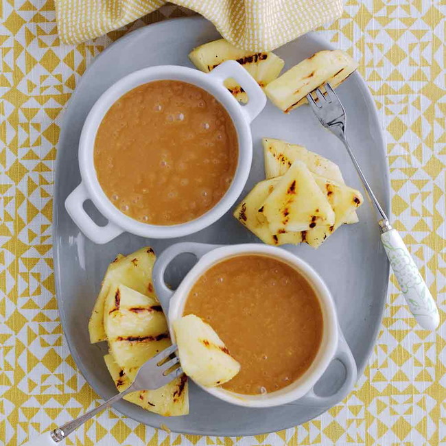 Salted Caramel Fondue & Grilled Pineapple