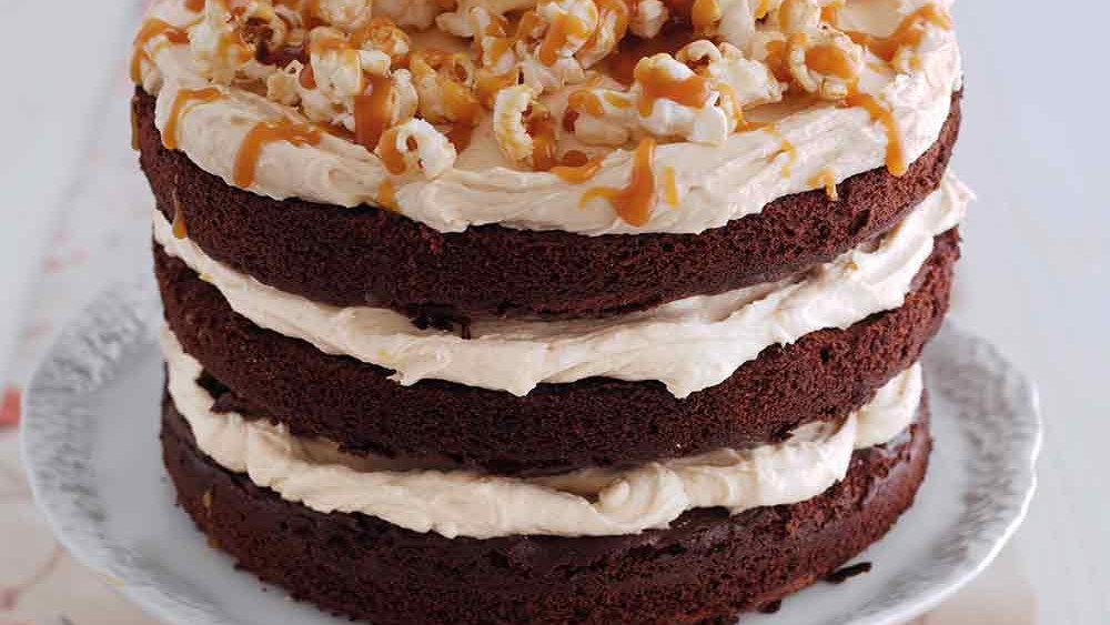 Peanut Butter & Popcorn Layer Cake