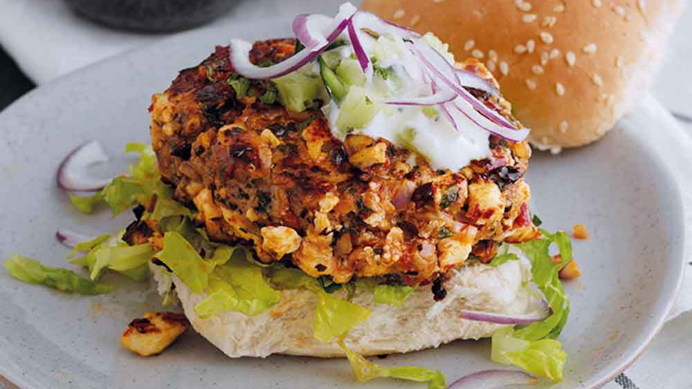 Harissa Lamb Burgers with Feta