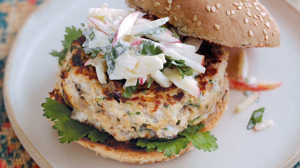 Thai Red Curry Chicken Burgers
