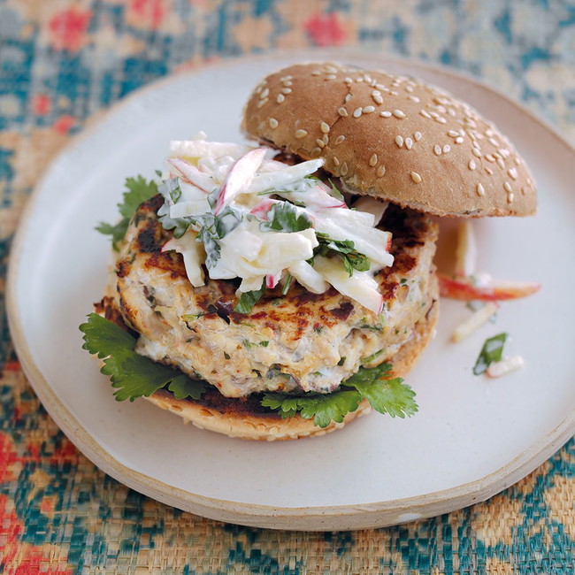 Thai Red Curry Chicken Burgers