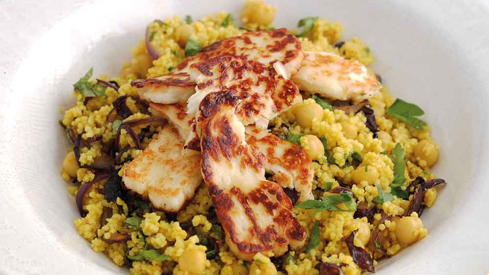 Honeyed Halloumi with Golden Couscous