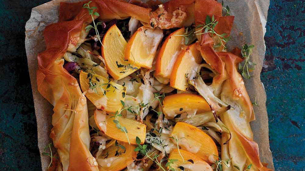 Fennel & Spanish Persimon Filo Star Tart