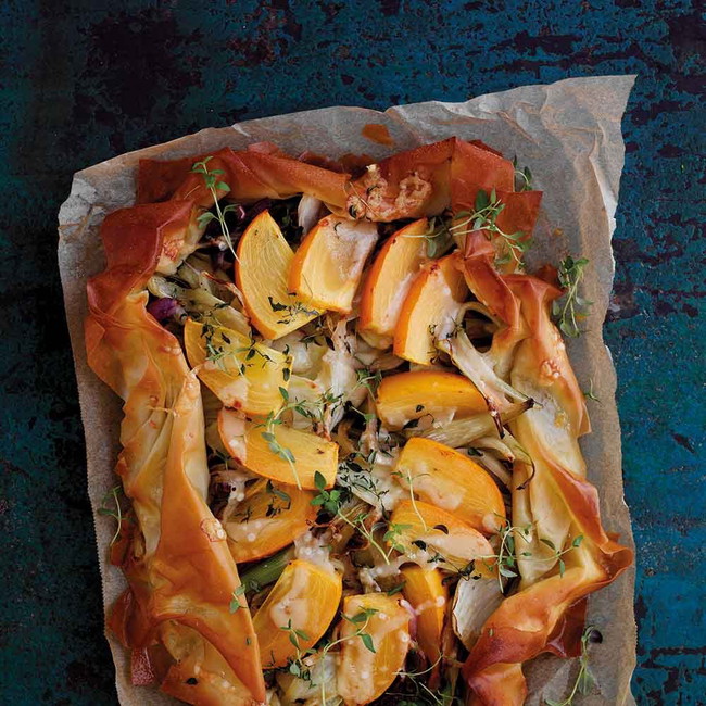Fennel & Spanish Persimon Filo Star Tart