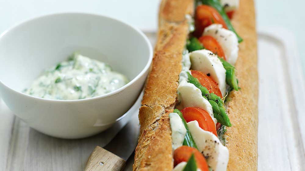 Mozzarella & Asparagus Baguette