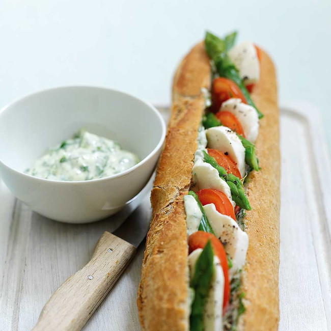 Mozzarella & Asparagus Baguette