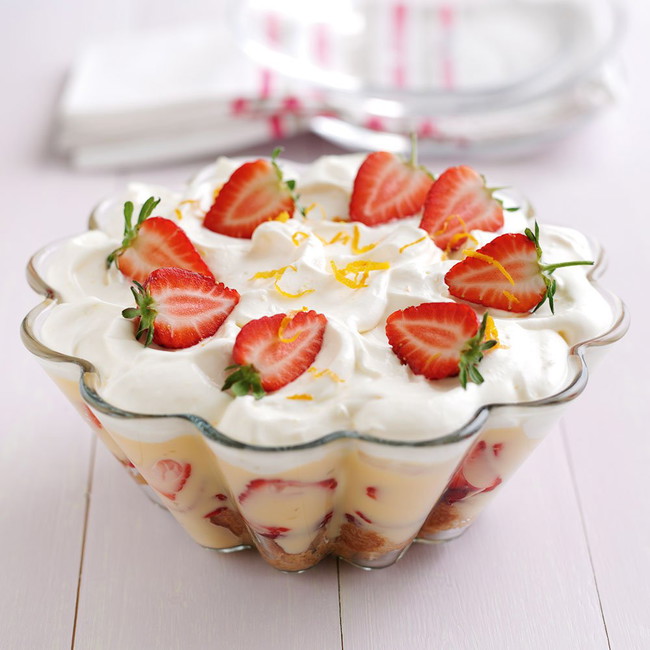 Strawberry Trifle with Pimms