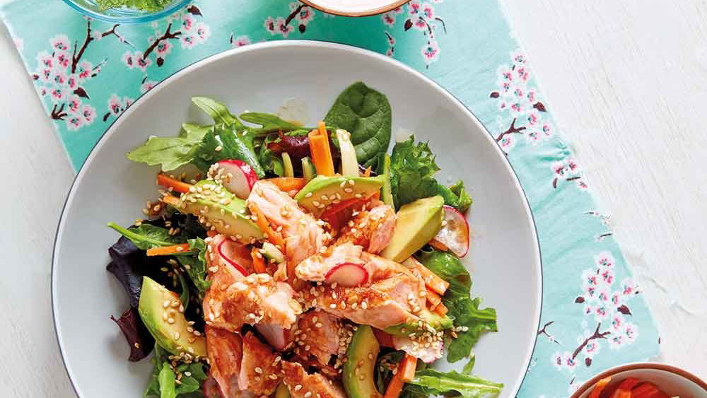 Seared Salmon with Quick-Pickled Veg