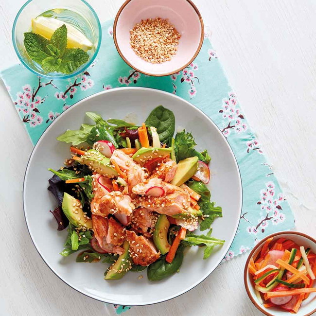 Seared Salmon with Quick-Pickled Veg