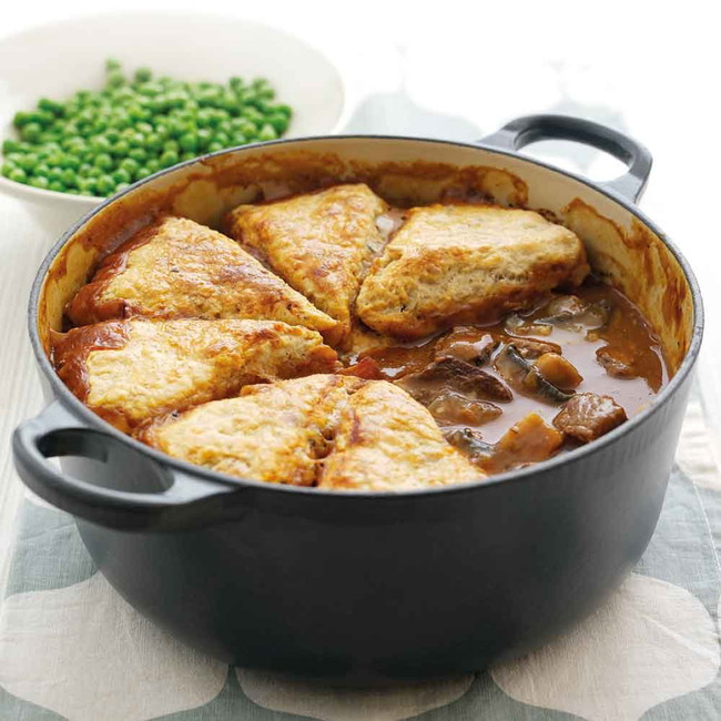 Braised Beef with Stilton Scones