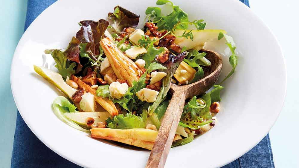 Roasted Parsnip, Pear &�Wensleydale Salad