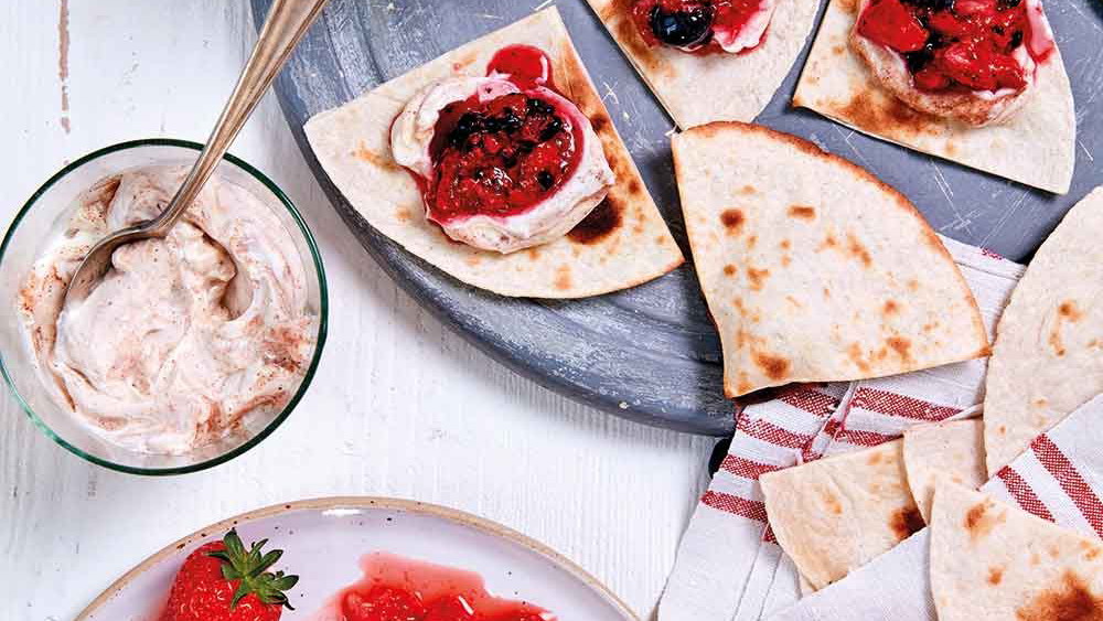 Toasted Tortillas with Berry Salsa