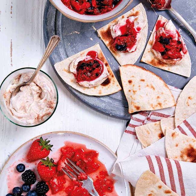 Toasted Tortillas with Berry Salsa