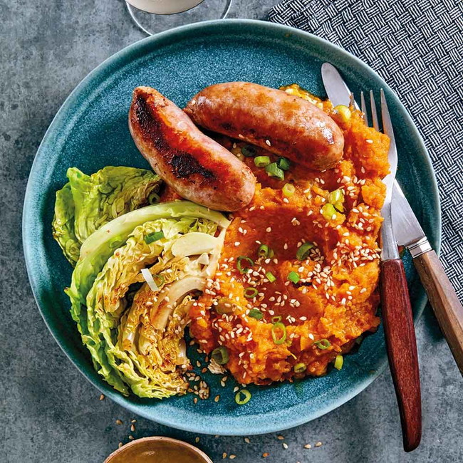 Asian-Inspired Mash with Bangers