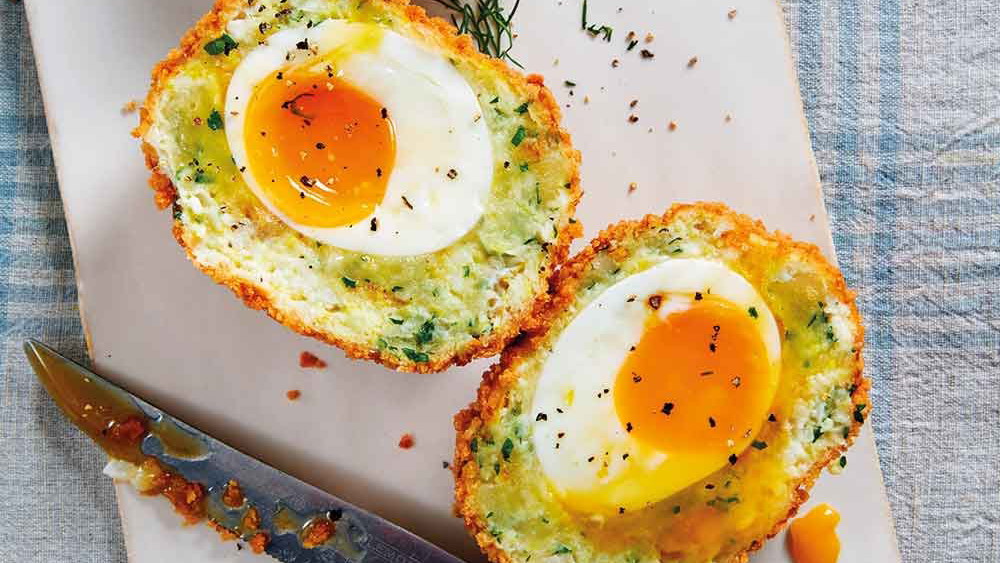 Smoked Haddock Scotch Eggs with Lemon Mayonnaise