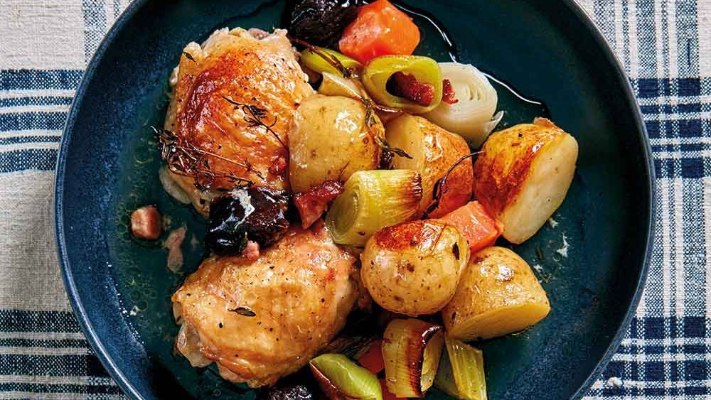 Cock-a-Leekie Tray Roast