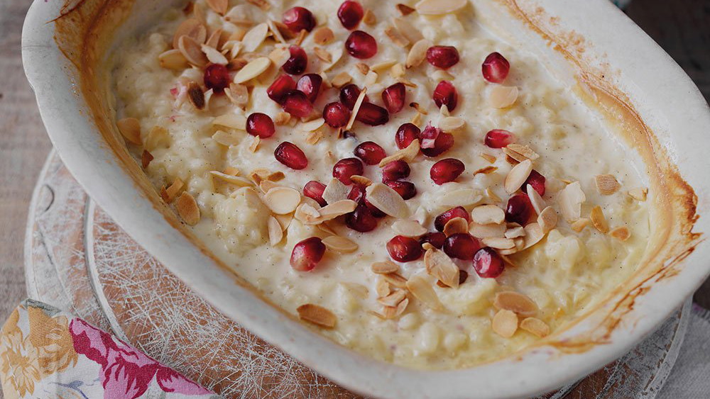 Baked rice pudding