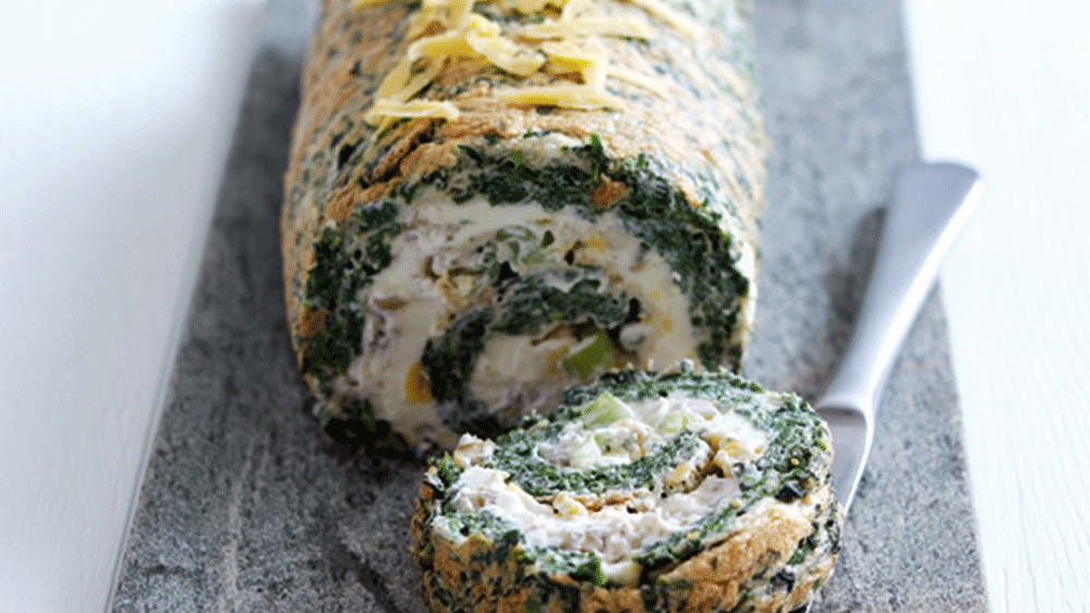 The Dairy Book of Home Cookery Spinach and Cheese Roulade
