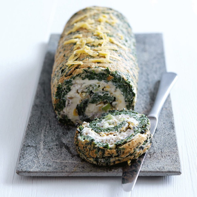 The Dairy Book of Home Cookery Spinach and Cheese Roulade