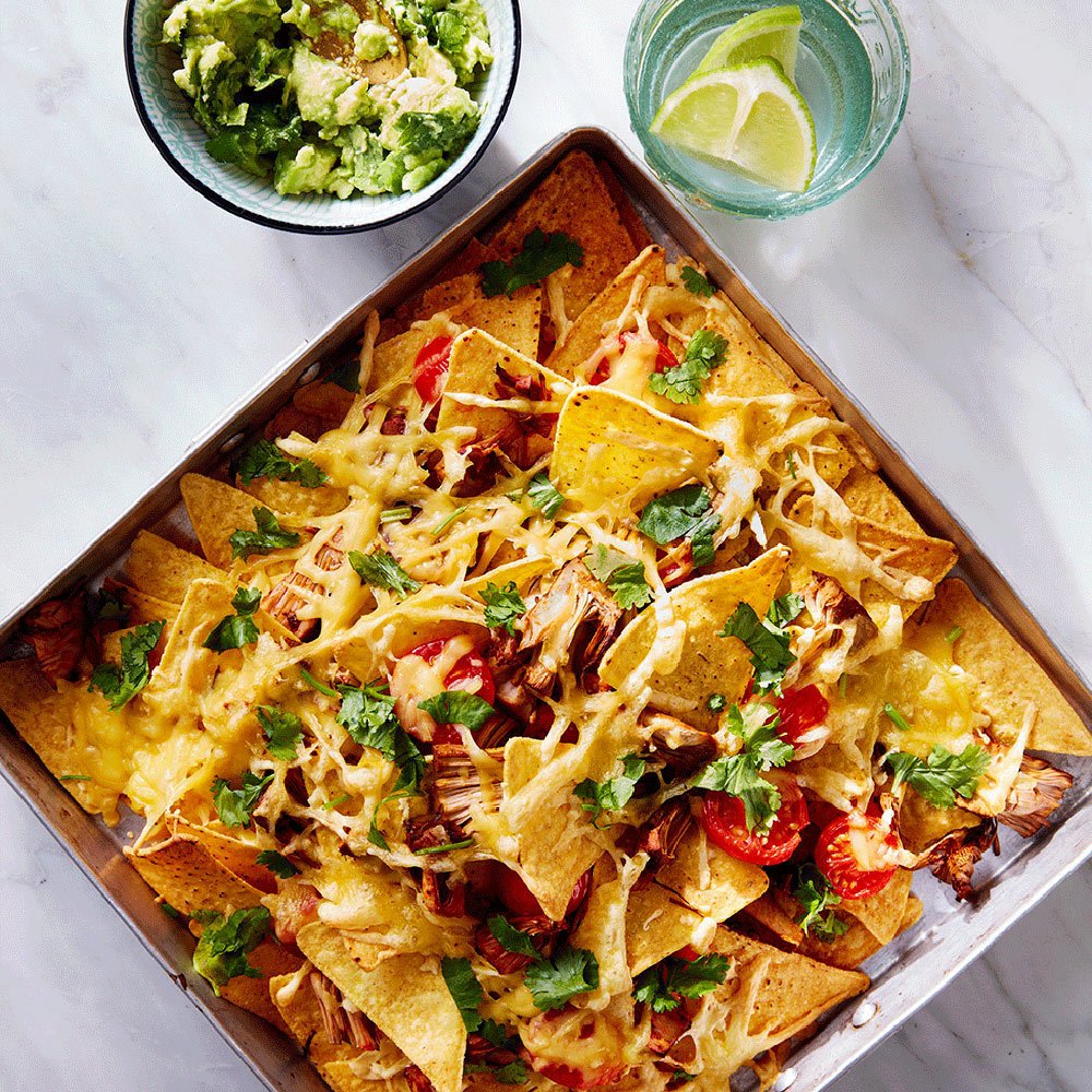 Loaded Pulled Jackfruit Nachos