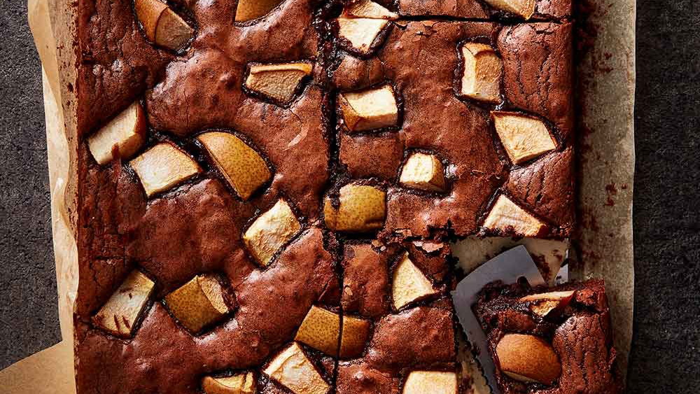 pear and chocolate brownies