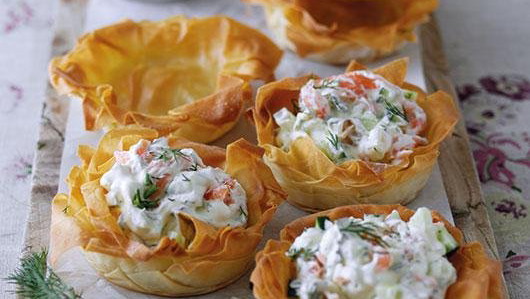 Image of Smoked Salmon & Dill Filo Tarts
