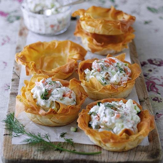 Image of Smoked Salmon & Dill Filo Tarts